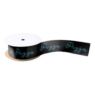 Neon Pizza Sign Satin Ribbon