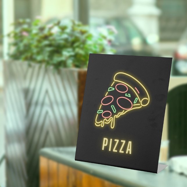 Neon Pizza Slice  Pedestal Sign (Creator Uploaded)