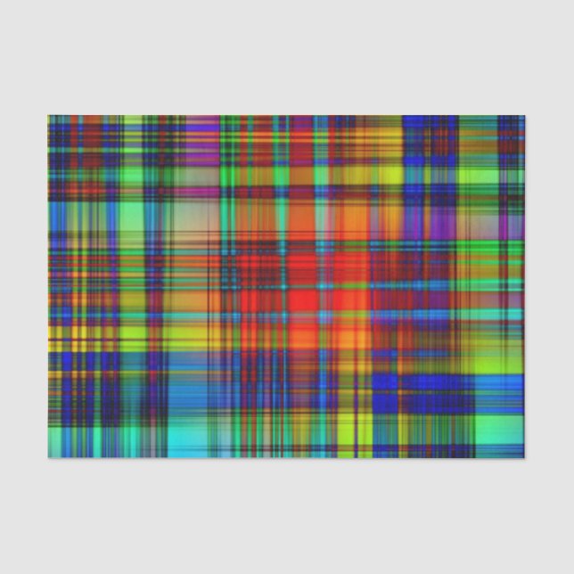 Neon Plaid Tissue Paper (Front)