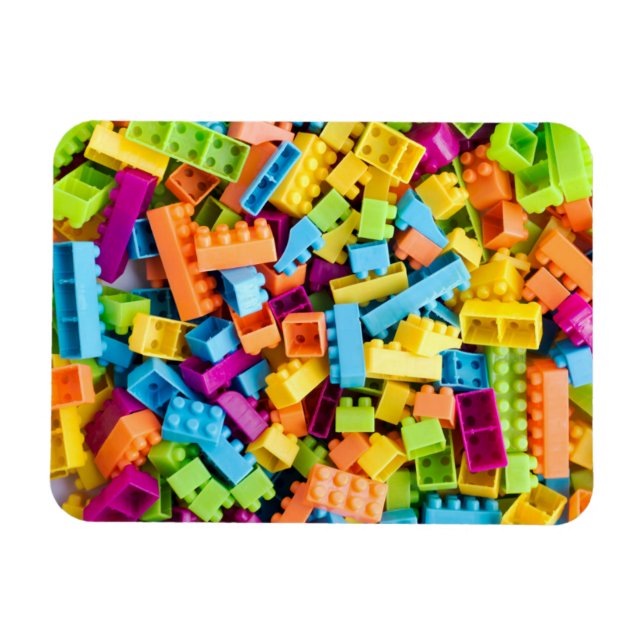 Neon Plastic Building Blocks Magnet (Horizontal)