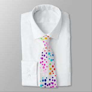 Neon Polka Dots on Silver Grey  Tie