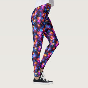 Neon Polygon Abstract with Explosions Leggings