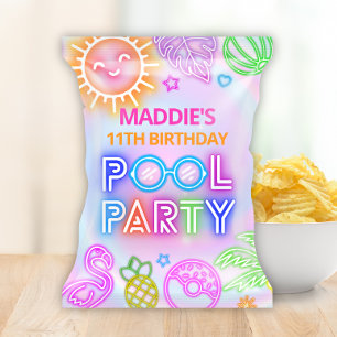 Neon Pool Party Chip Bag Wrapper