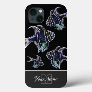 Neon-Pop-Art aquarium fish with Monogram! iPhone 13 Case