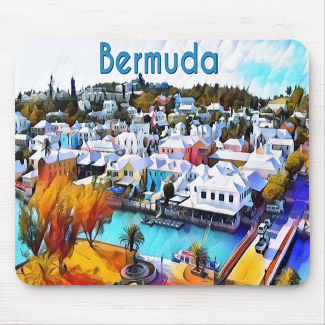 Neon Pop Art Bermuda Mouse Mat (Front)
