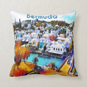 Neon Pop Art Bermuda throw pillow