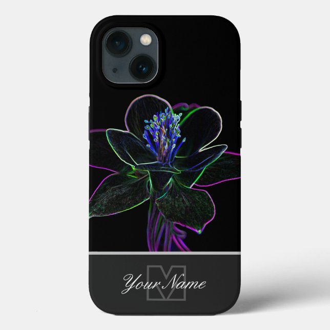 Neon-Pop-Art blossom macro with Monogram! Case-Mate iPhone Case (Back)