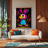 Neon Pop Art Bunny: Playful and Vibrant