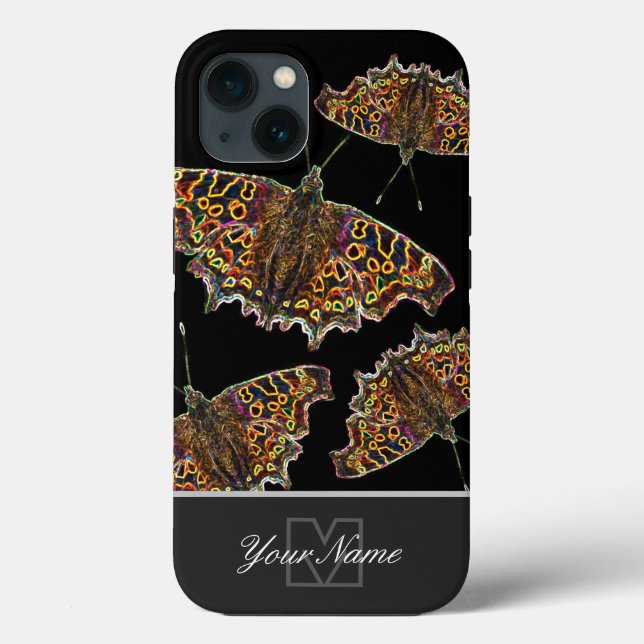 Neon-Pop-Art butterflies with Monogram! Case-Mate iPhone Case (Back)