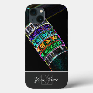 Neon-Pop-Art combination lock Monogram! iPhone 13 Case