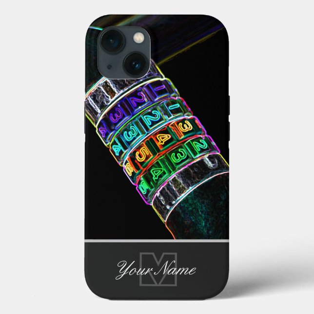 Neon-Pop-Art combination lock Monogram! Case-Mate iPhone Case (Back)