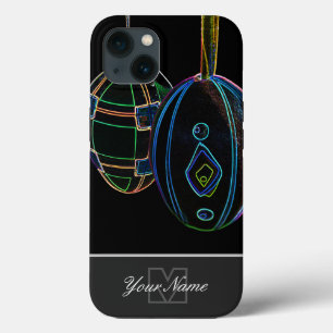 Neon-Pop-Art Happy Easter Eggs with Monogram! iPhone 13 Case
