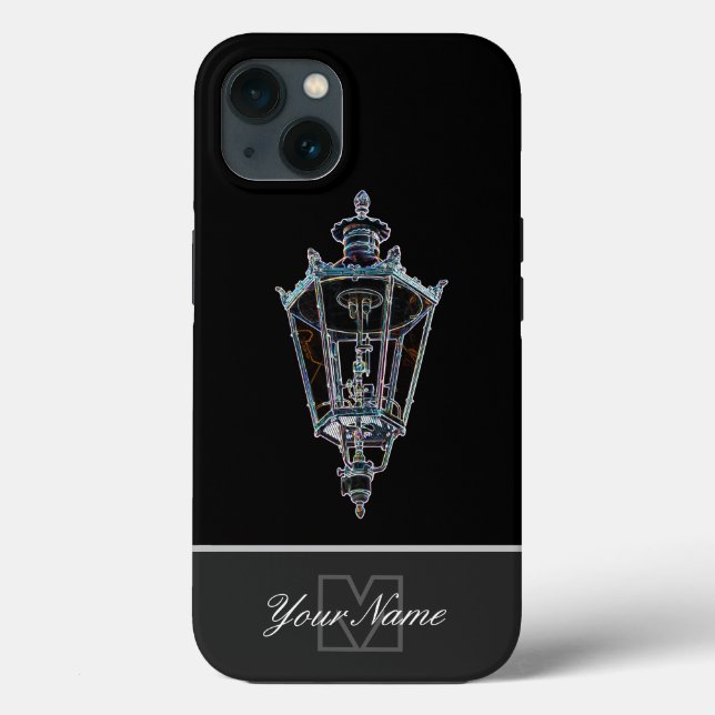 Neon-Pop-Art old gas lantern with Monogram! Case-Mate iPhone Case (Back)