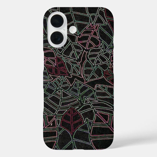 Neon Pop Art Palm Leaves on Black Case-Mate iPhone Case (Back)