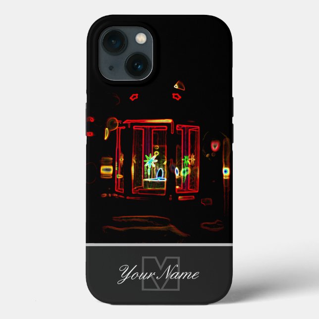 Neon-Pop-Art romantic candle light with Monogram!  Case-Mate iPhone Case (Back)