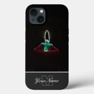 Neon-Pop-Art romantic candle light with Monogram! iPhone 13 Case