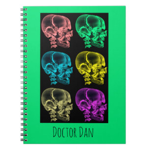 Neon Pop Art Skulls Notebook