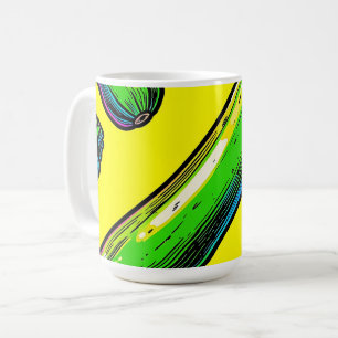 Neon Pop Art Zucchini Pattern Coffee Mug
