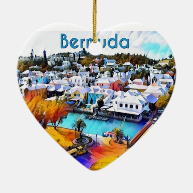 Neon Pop Bermuda Ceramic Tree Decoration (Back)