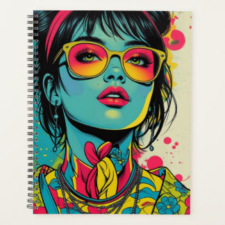 Neon Pop Diva Portrait – Bold & Vibrant Retro Art Planner
