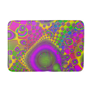 Neon Pop Paper Psychedelic  Bath Mat