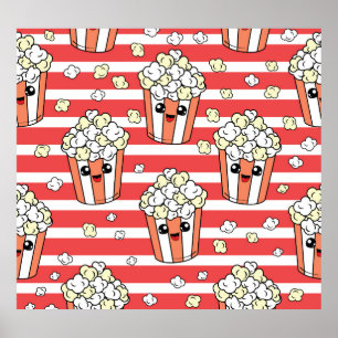 Neon Popcorn Kids Pattern Poster