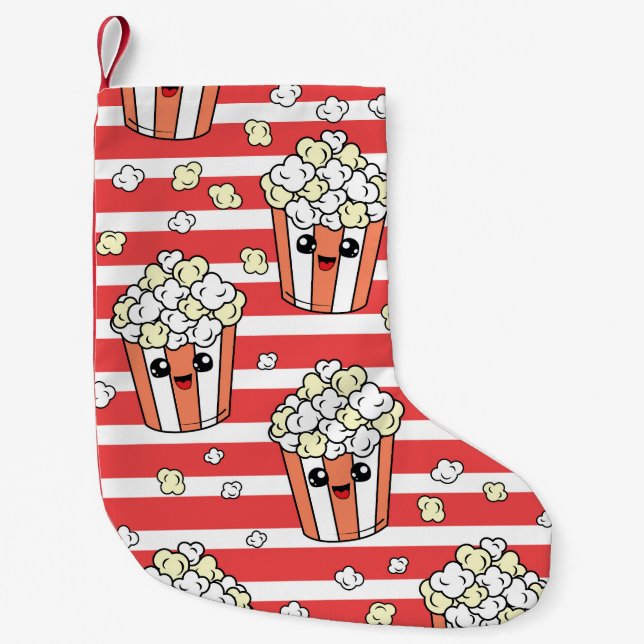 Neon Popcorn Kids Pattern Small Christmas Stocking (Front)