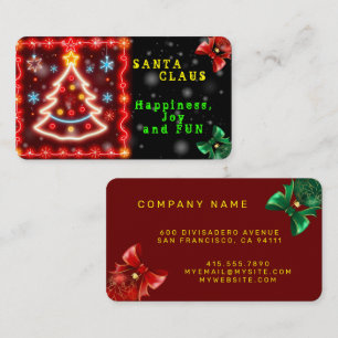 Neon Popular Christmas Holiday Collection Business Card