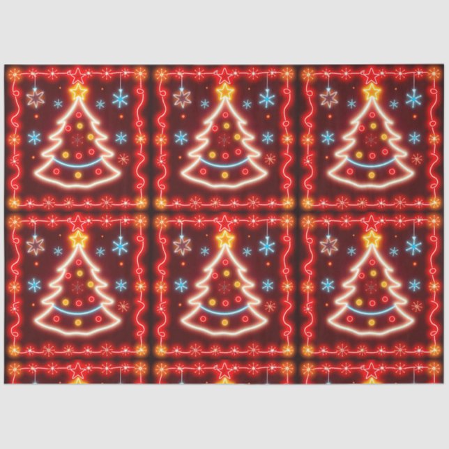 Neon Popular Christmas Holiday Collection Tissue Paper (Front)