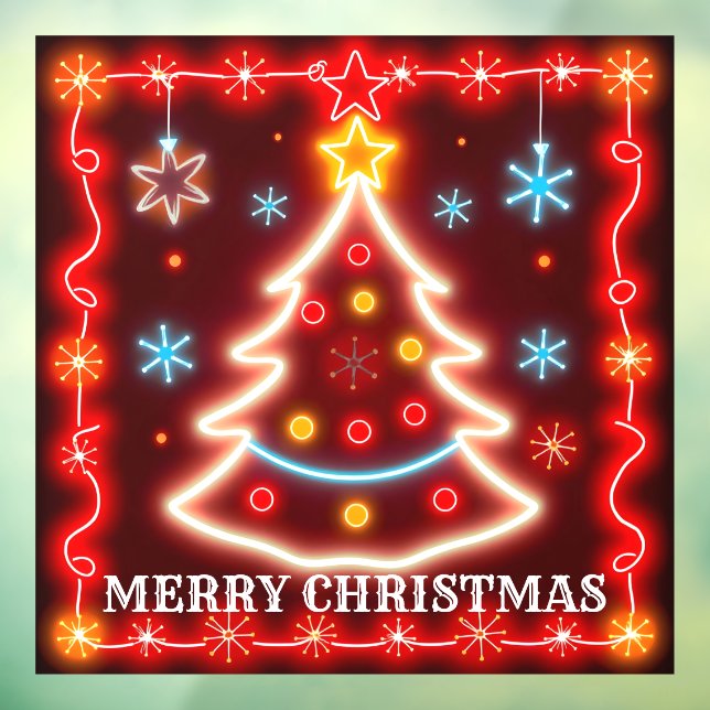 Neon Popular Christmas Holiday Collection Window Cling (Sheet 3)