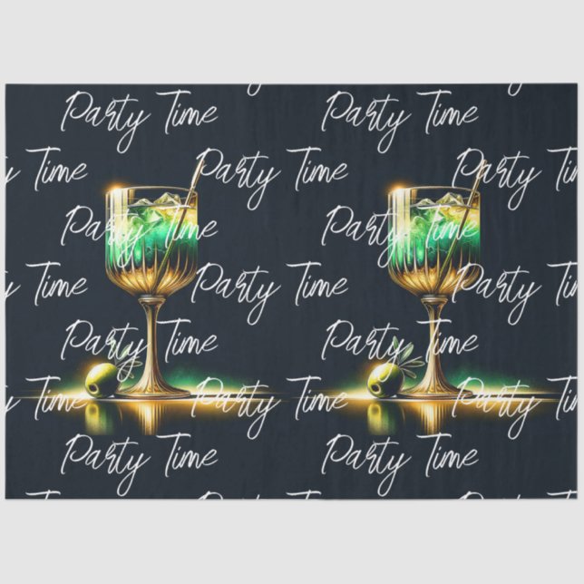 Neon Popular Party Time Personalised Tissue Paper (Front)