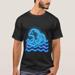 Neon Postcards Neon Print Dolphin T-Shirt