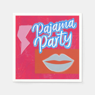 Neon Preppy Pajama Party Napkin