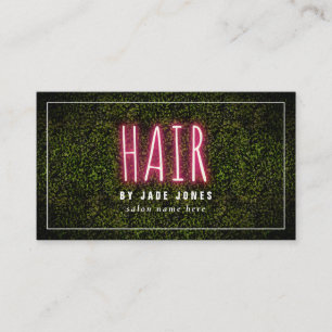 Neon Print Boxwood Hair Salon Cosmetologist  Business Card
