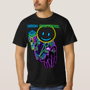 Neon Protocol: Digital Cyber-Smile T-Shirt