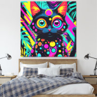 ✨ Neon Psychedelic Cat – Pop Art Design 🎨🐱