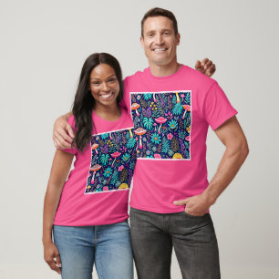 Neon Psychedelic Mushroom Forest Dream T-Shirt