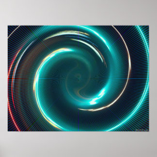 Neon psychedelic  spiral poster