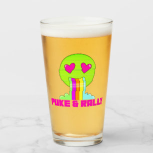 Neon Puke & Rally Pint Glass Funny Party
