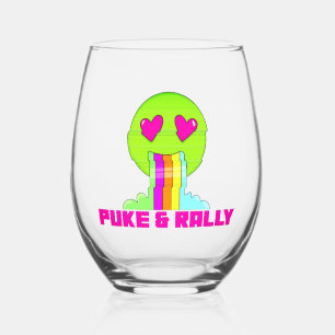 Neon Puke & Rally Stemless Wine Glass   Party