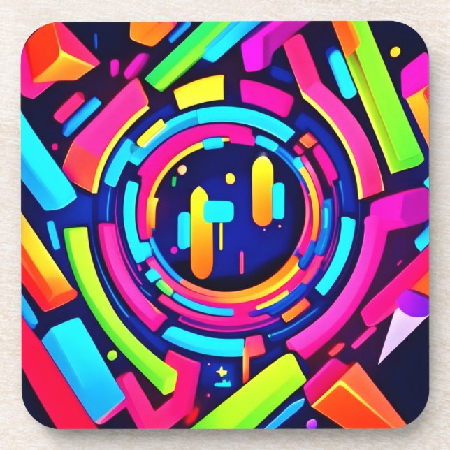 Neon Pulse: A Digital Symphony Coaster (Front)