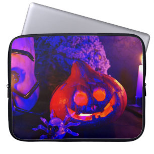 Neon pumpkins laptop sleeve