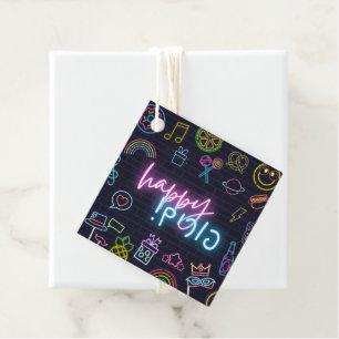 Neon Purim Favour Tags