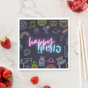 Neon Purim Napkin