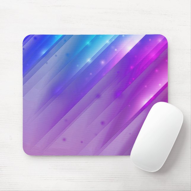 Neon Purple Abstract Angle Design Mouse Mat (With Mouse)