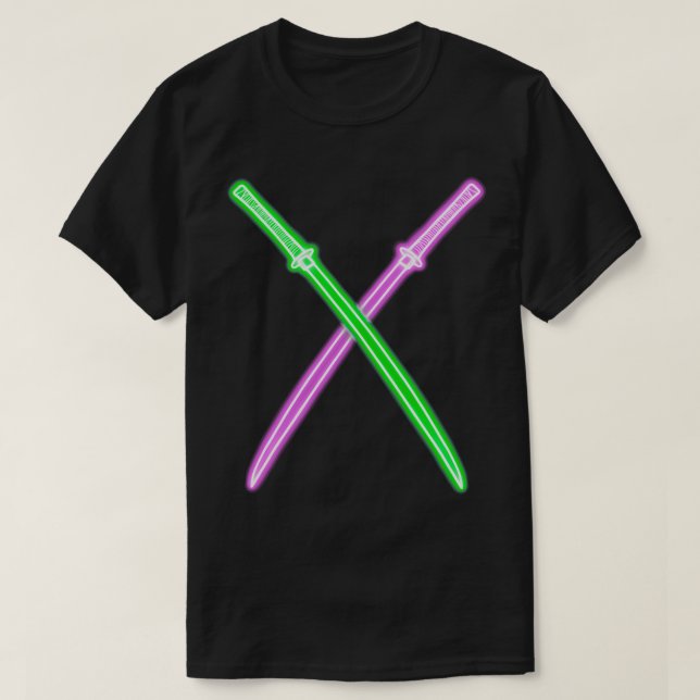 Neon purple amp green katana T-Shirt (Design Front)