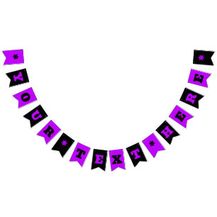Neon Purple and Black Colour   Customise  Bunting