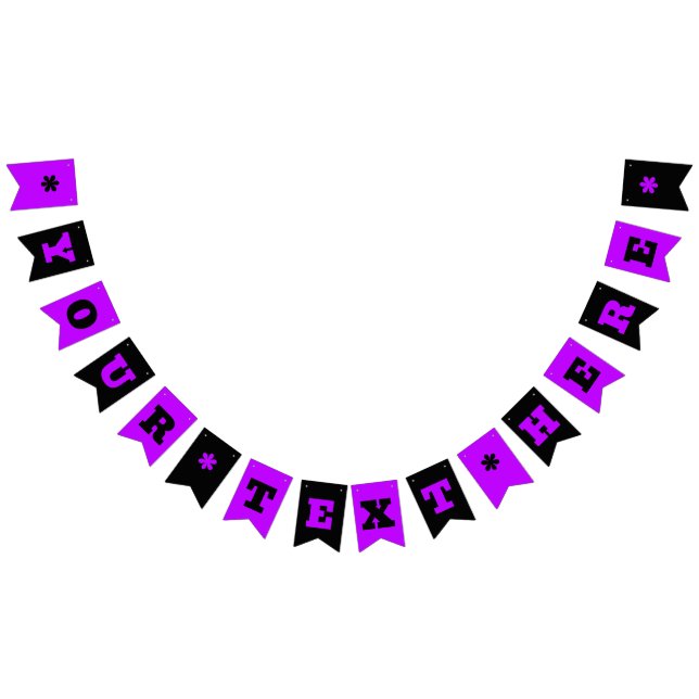 Neon Purple and Black Colour | Customise  Bunting (All)