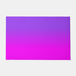 Neon Purple and Hot Pink Ombre Shade Colour Fade Doormat