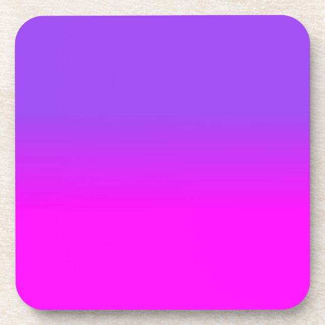 Neon Purple and Hot Pink Ombre Shade Colour Fade S Coaster (Front)